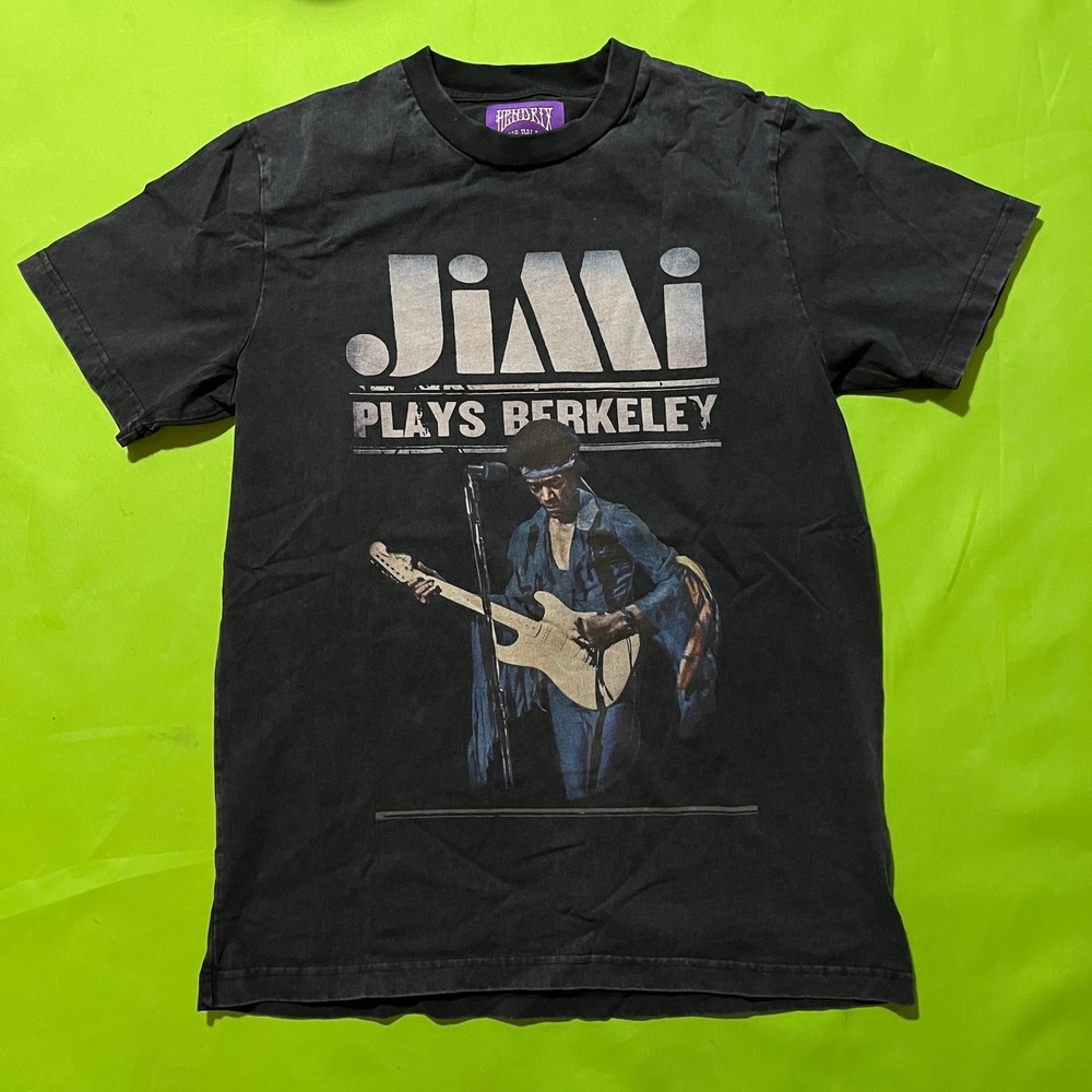 Jimi Hendrix Shoe Palace Live at Berkeley Graphic T-Shirt Mens Small Black